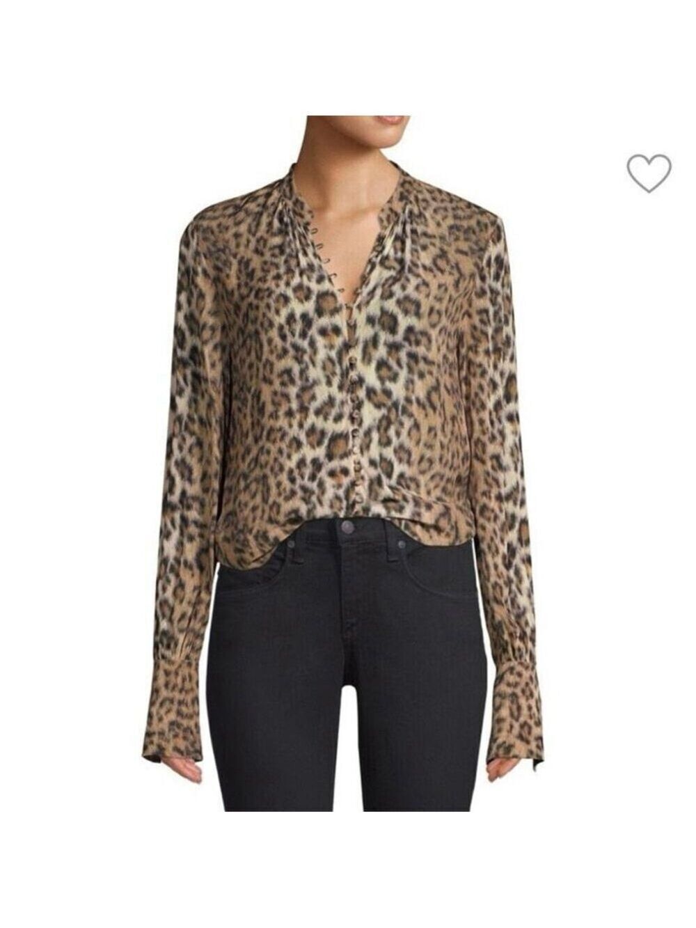 NWT Joie Tariana Leopard Print Blouse Women’s Small silky feeling Viscose Luxury